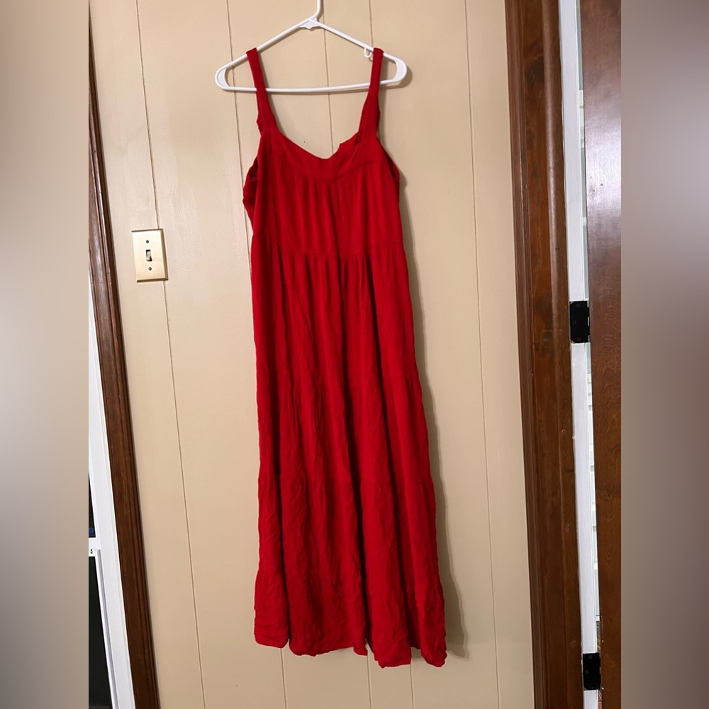Red maxi dress
